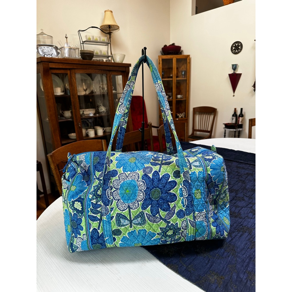 Vera Bradley Blue Green Floral Quilted Travel Bag One Size - Picture 2 of 10